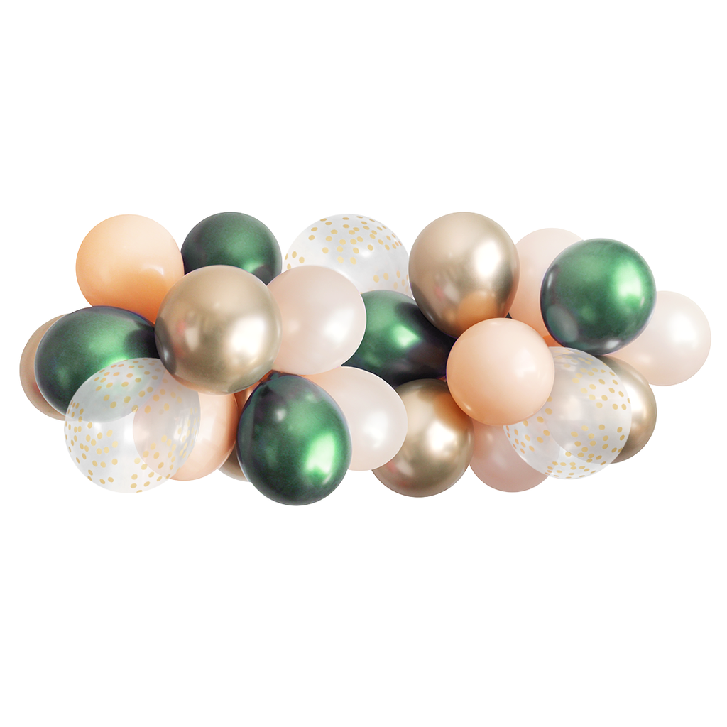 Balloon Garland - Emerald & Blush