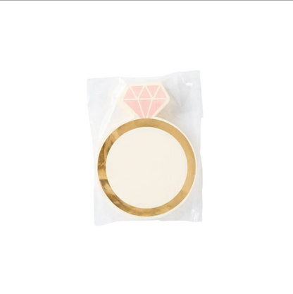 Diamond Engagement Ring Shaped Paper Cocktail Napkins - 18pk