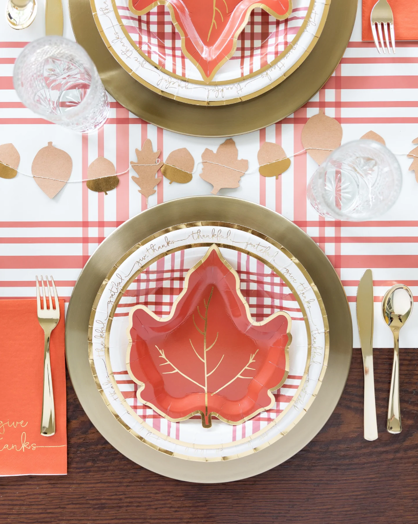 Harvest / Thanksgiving Maple Leaf Shaped 7" Plates - 8pk