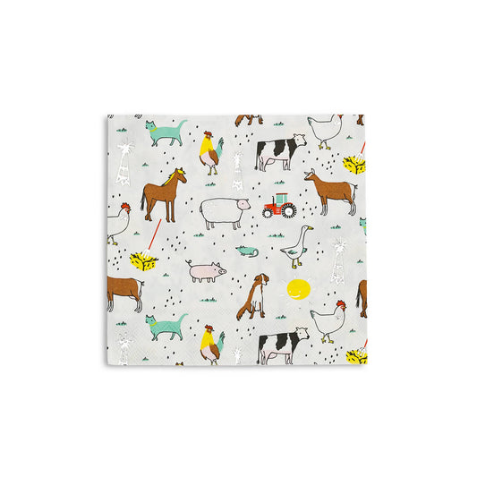 On the Farm Large Paper Party Napkins - 16pk