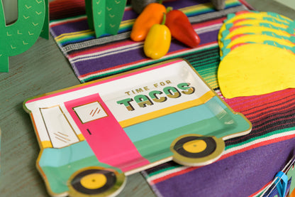 Taco Truck 9" Shaped Plates - 8pk