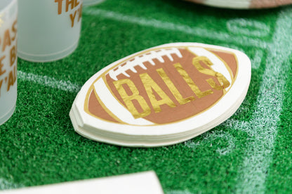 Football “Balls” Die-Cut Party Napkins