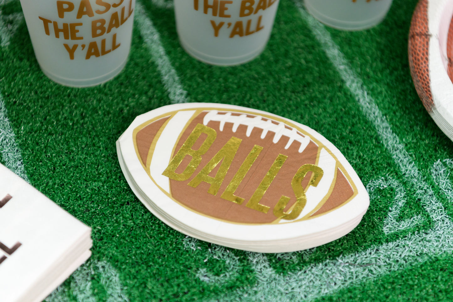 Football “Balls” Die-Cut Party Napkins