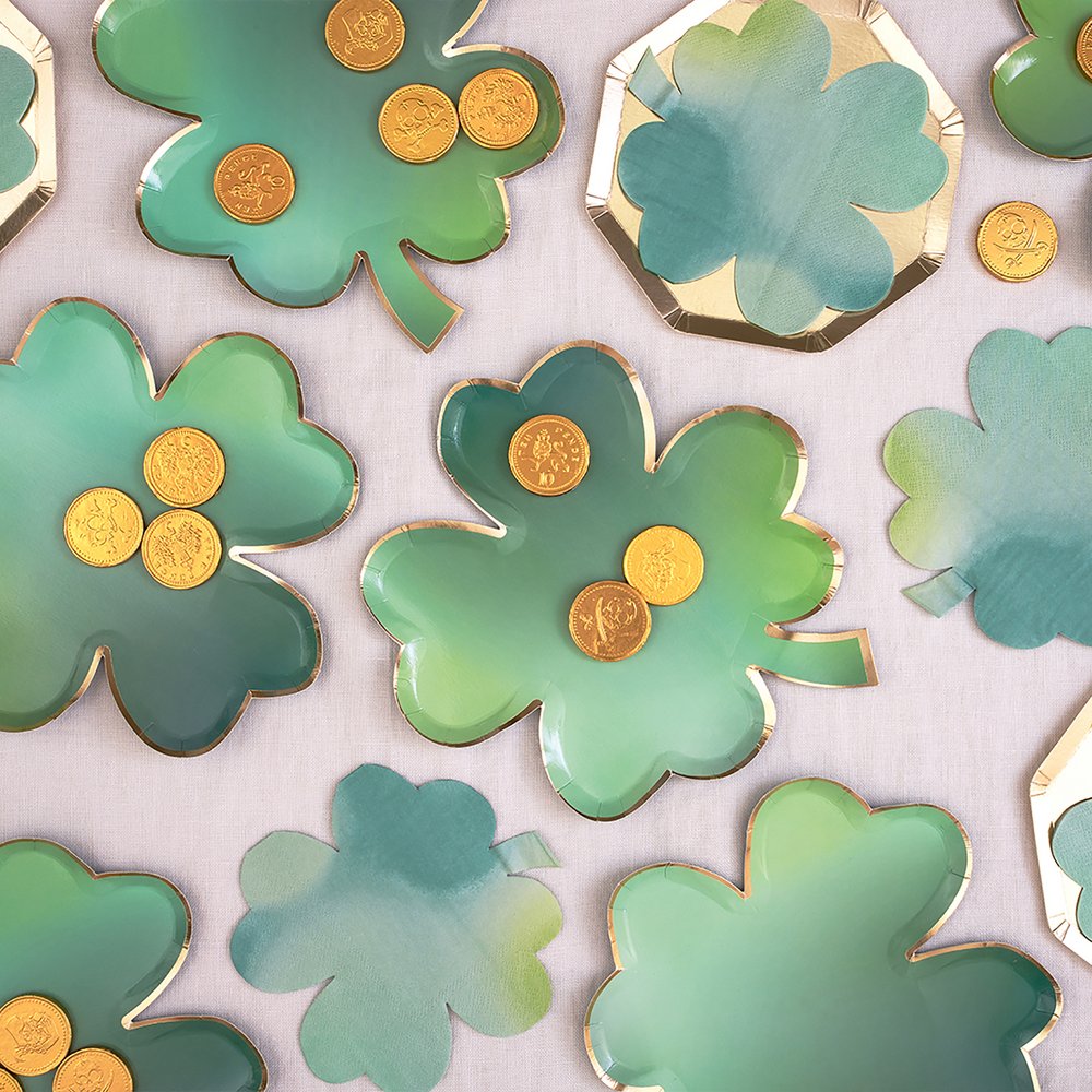 Lucky Clover Leaf St. Patrick's Day Plates