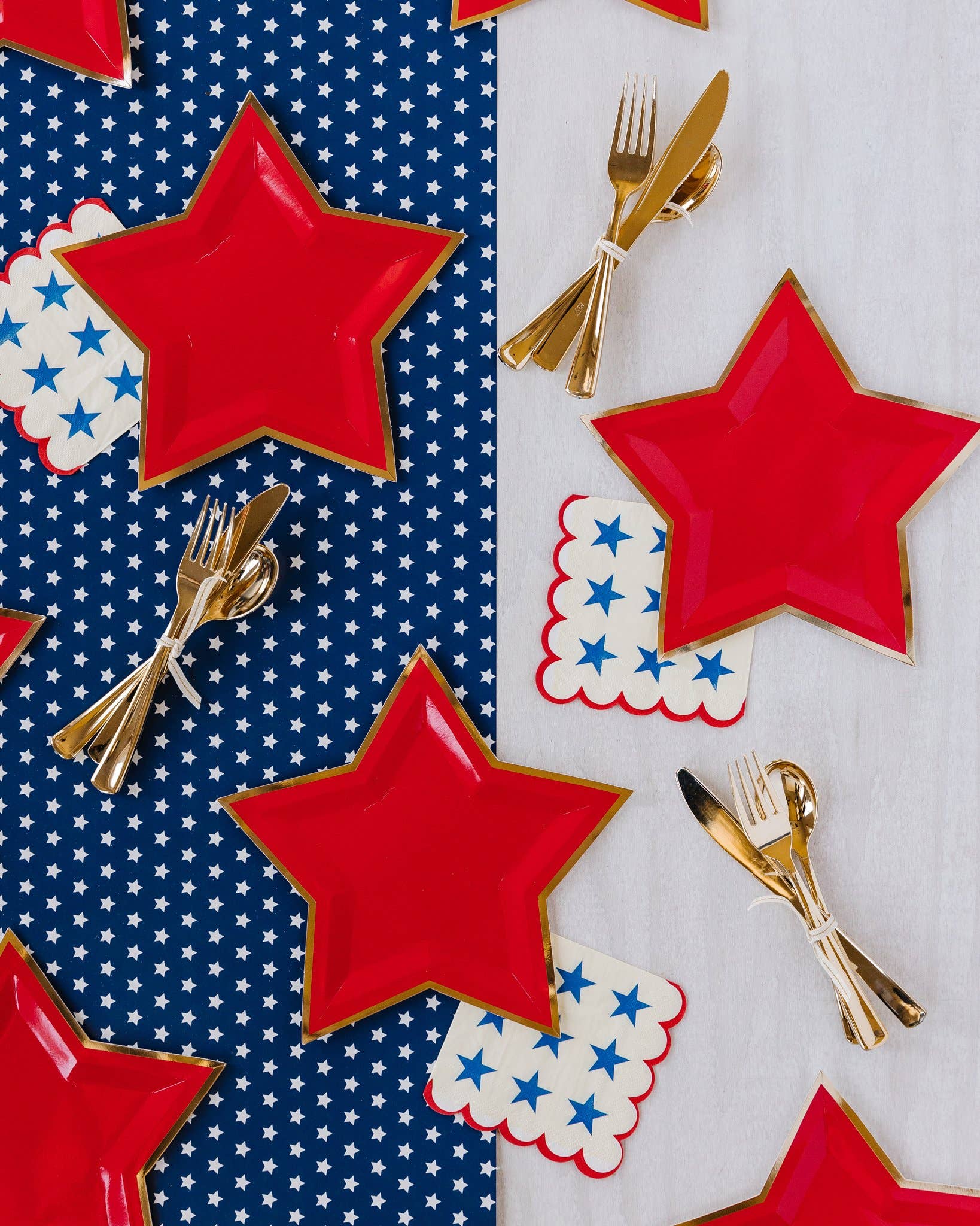 Blue Stars Patriotic Party Table Runner