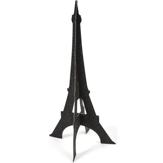 Paris Party Black Glitter 3D Eiffel Tower Centerpiece