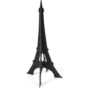 Paris French Party Black Glitter 3D Eiffel Tower Centerpiece