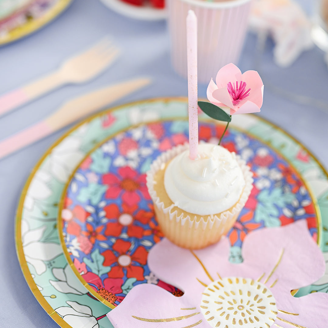 In Full Bloom Mini Cake / Cupcake Toppers (10 per Pack)