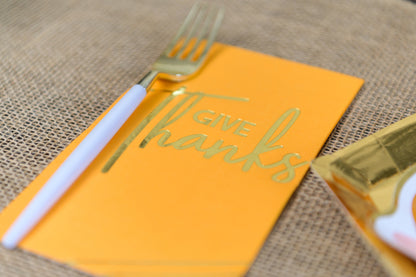 Give Thanks Fall Thanksgiving Guest Napkins - 16pk