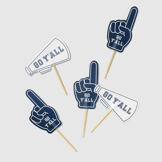 Go Y'all Football Tailgate Cupcake Toppers - 10pk