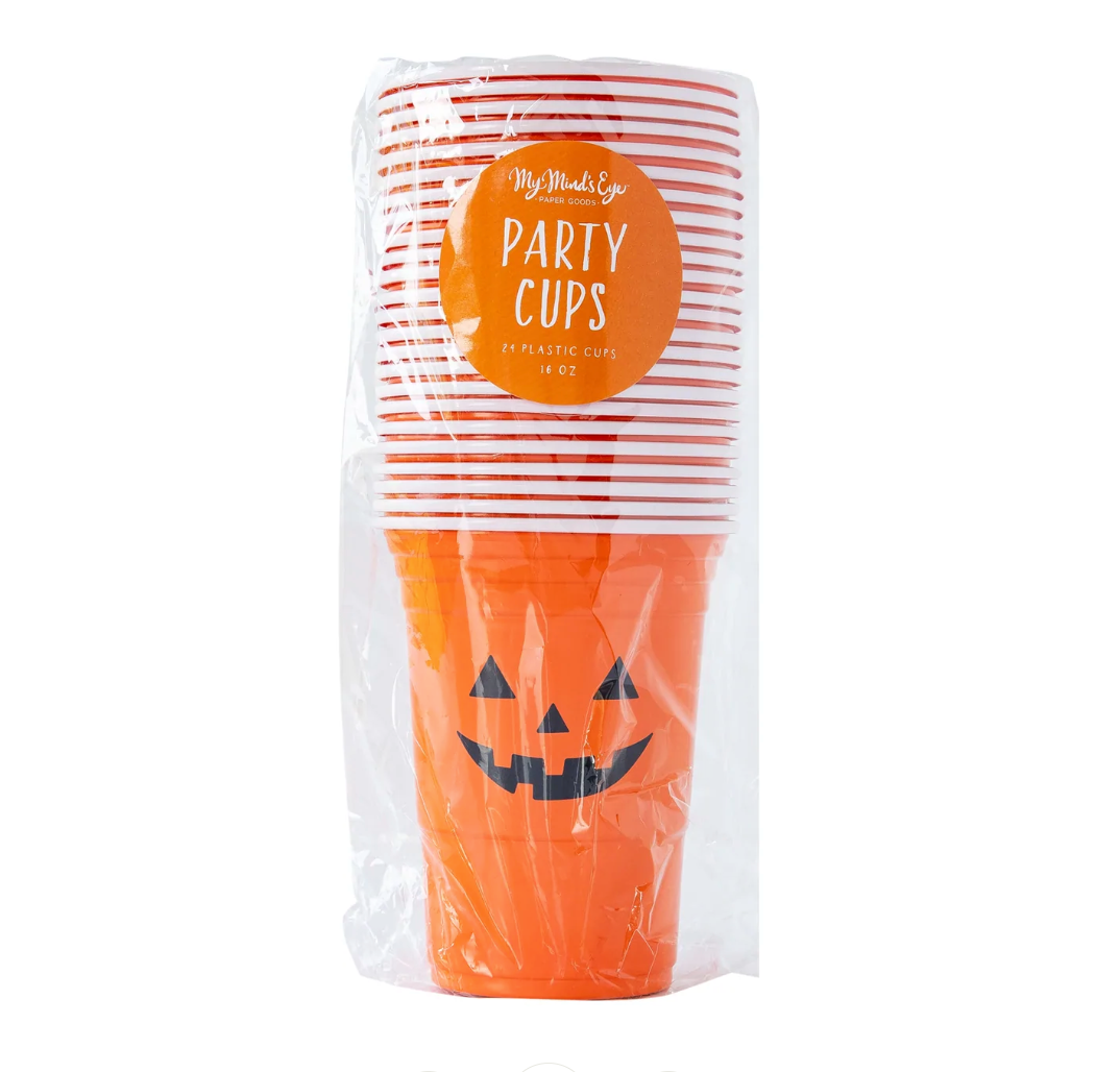 Jack-o-lantern Plastic Party Cups - 16oz