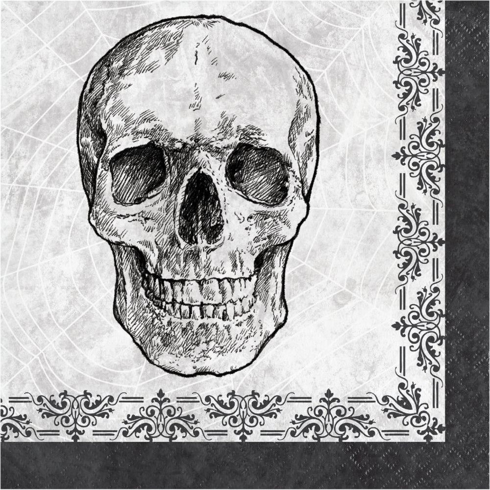 Halloween Party Skull Large Paper Napkins - 16pk