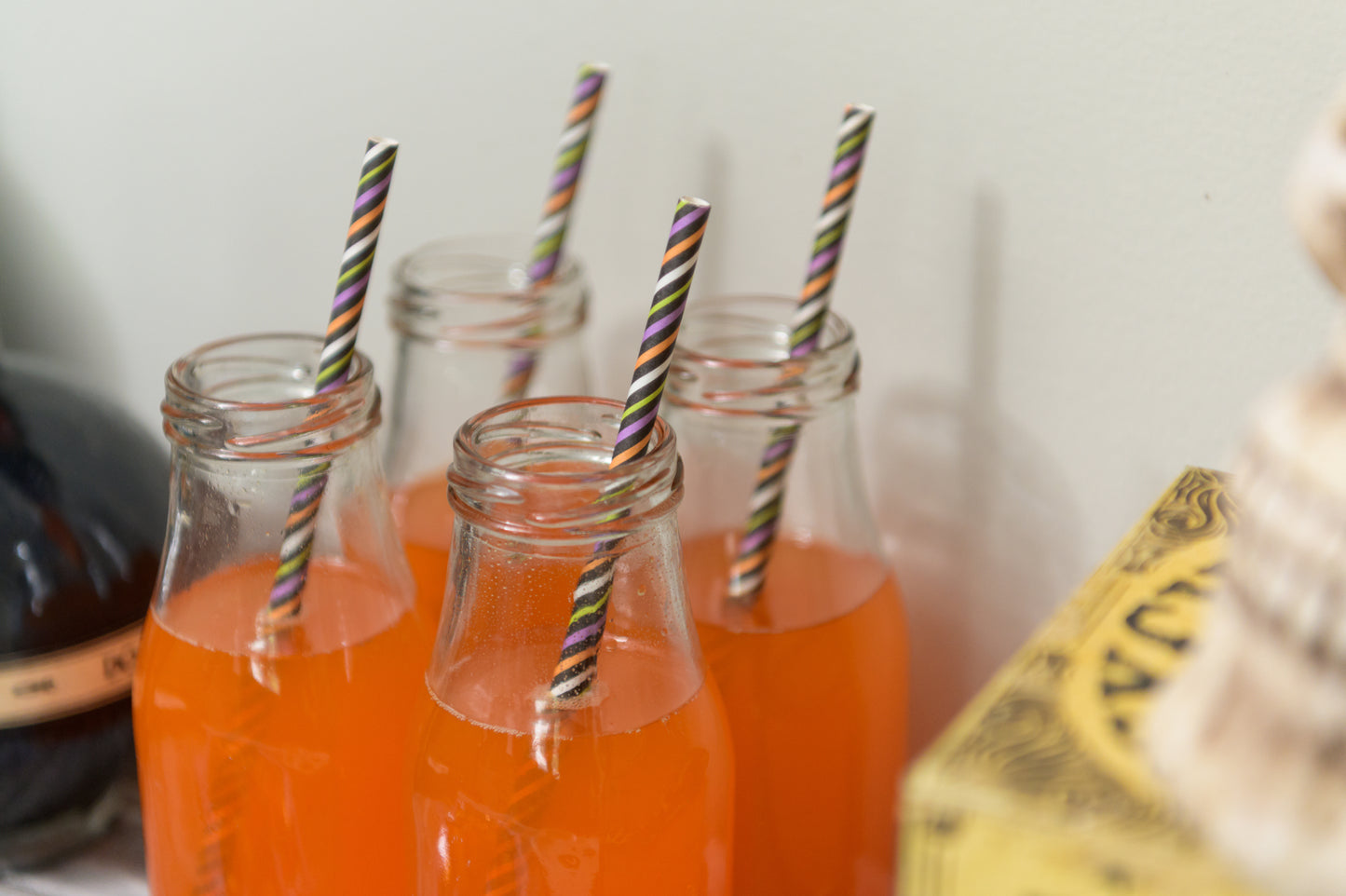 Halloween Colorful Striped Paper Straws