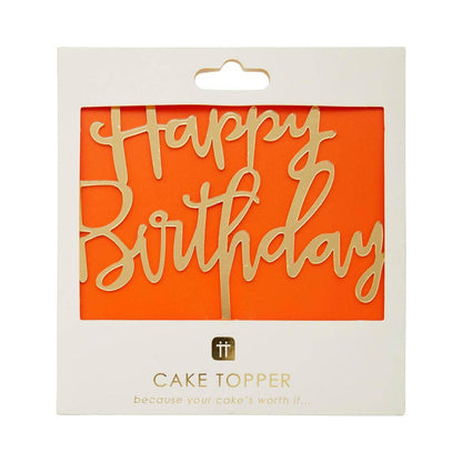 Luxe, Gold Acrylic Happy Birthday Cake Topper