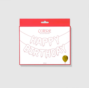 Happy Birthday Gold Foil Balloon Letters Banner