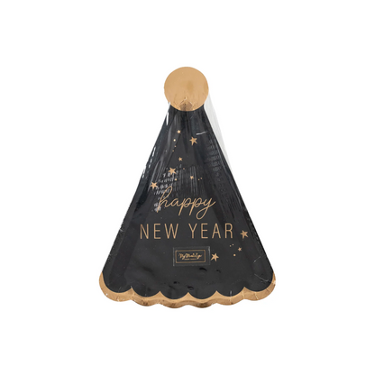 Happy New Year Party Hat Shaped Plates - 8pk