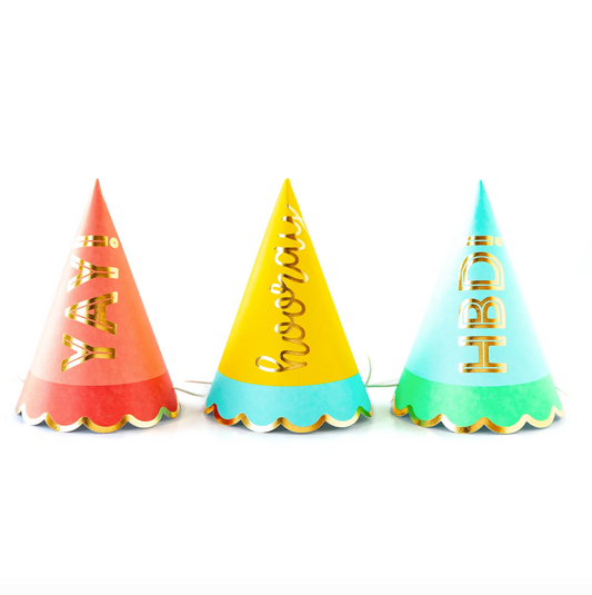 Hip Hip Hooray Assorted Birthday Party Hats - 9pk