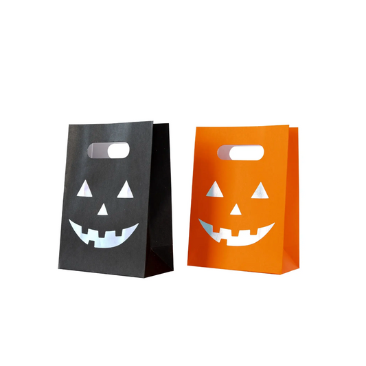 Holographic Jack-o-lantern Party Favor Treat Bags - 12pk