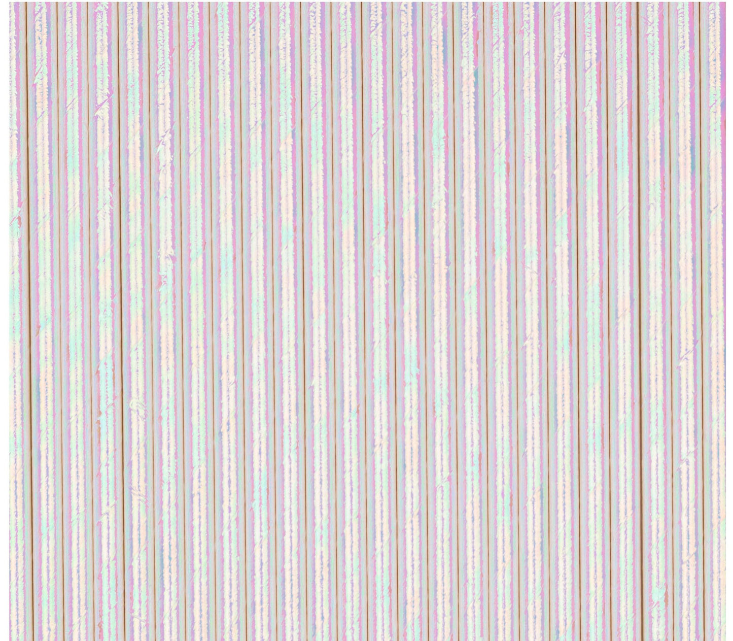 Iridescent White Foil Paper Straws - 25pk