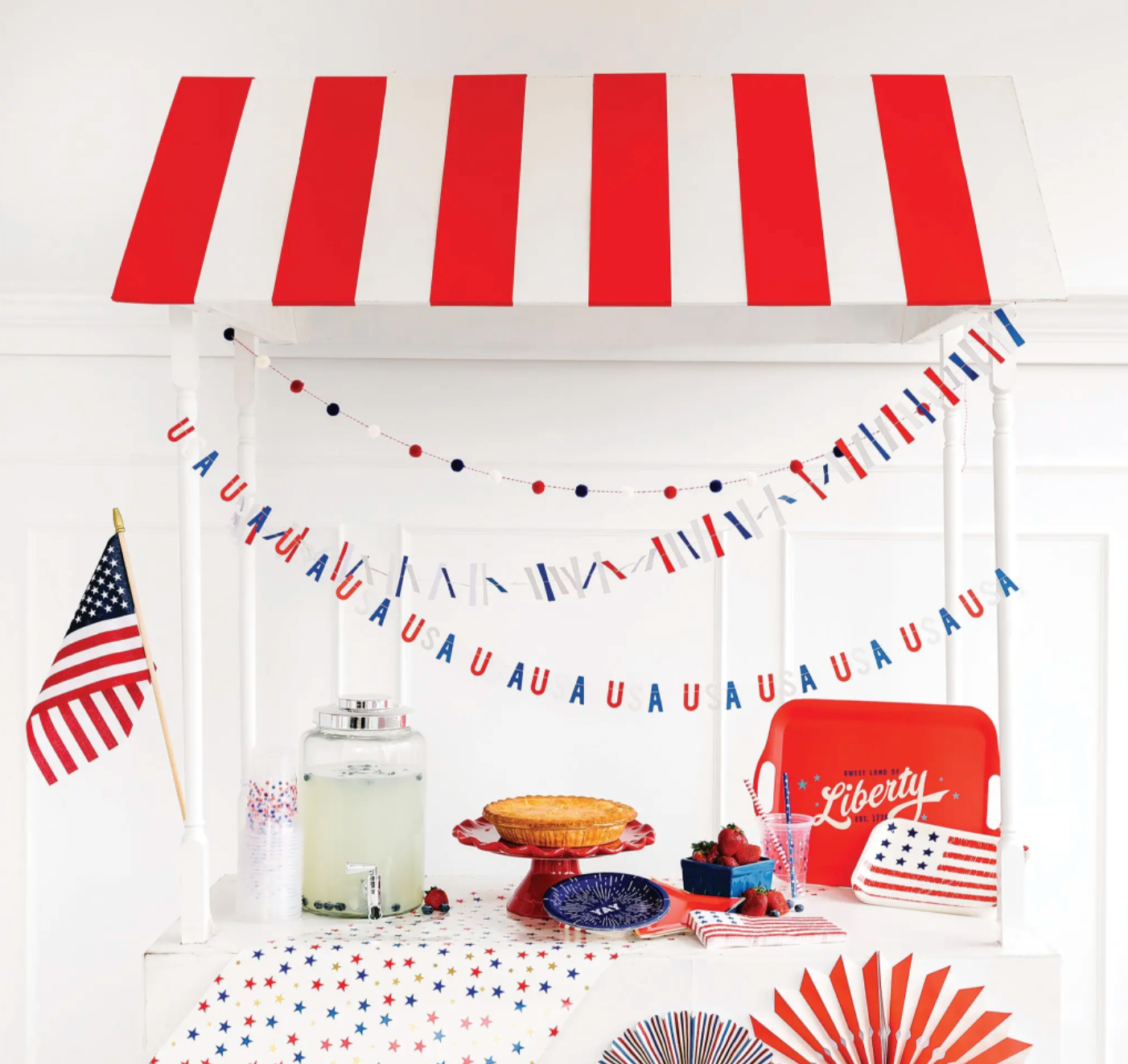 Stars and Stripes Ticker Tape Mini Banner Set