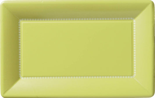 Kiwi Green Rectangular Paper Dinner Plates - 8pk