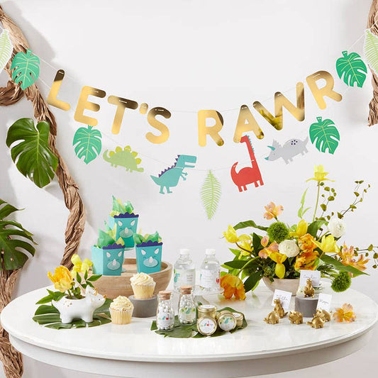 Let's Rawr Dinosaur Party Banner Set