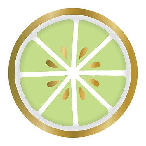 Lime Shaped Small Paper Plates - 8pk
