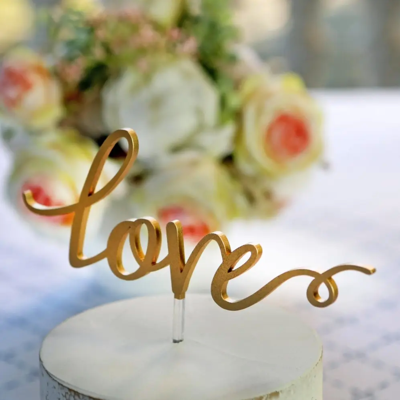 Top Cake Gold Acrylic Love Cake Topper - Mirrored, Heart - 5 3/4 x 5 1/4  - 1 count box