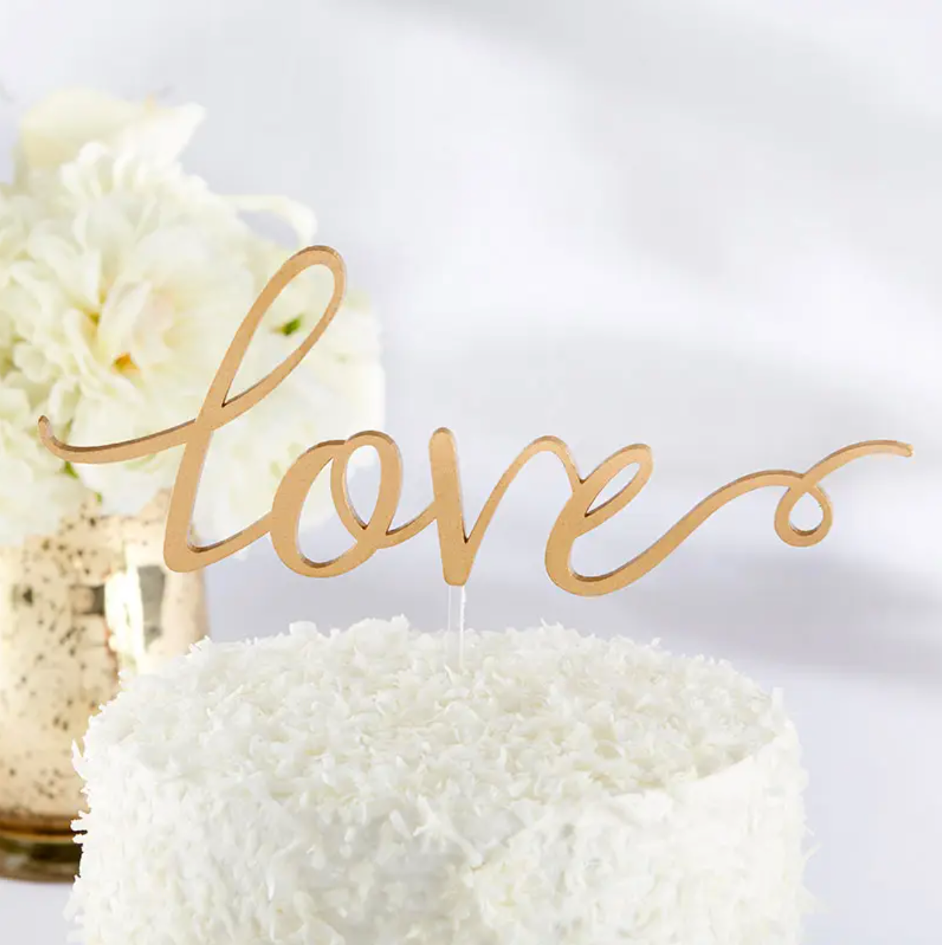 Love Gold Acrylic Cake Topper