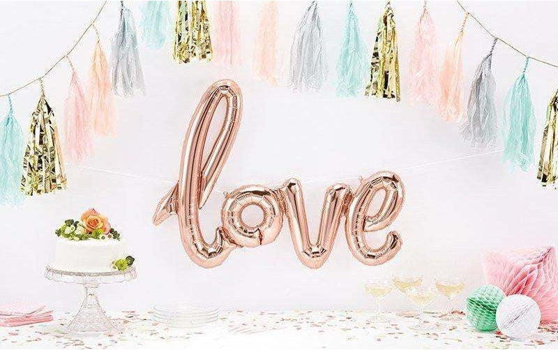 Rose Gold Love Script Foil Balloon