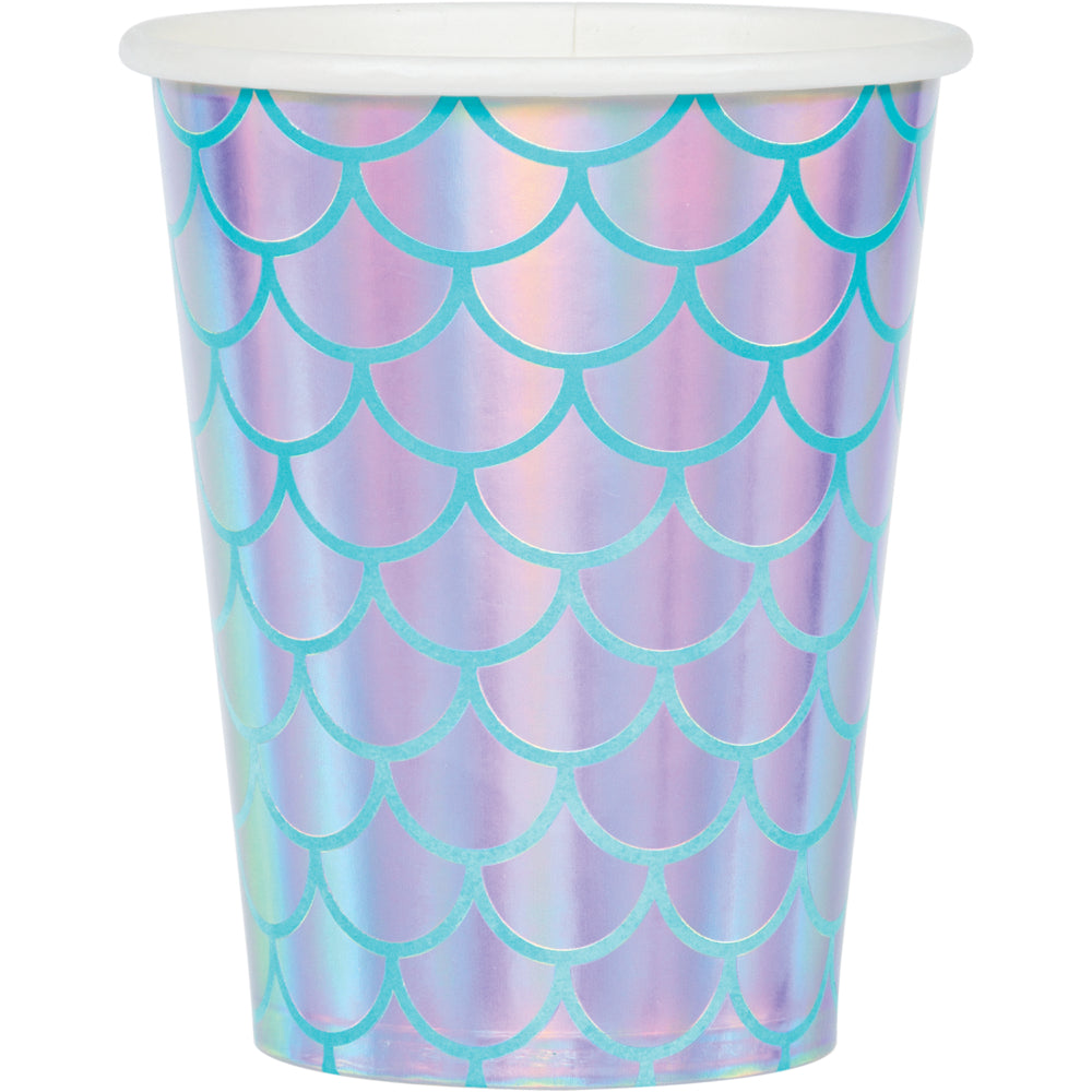 Mermaid Scale Iridescent 9oz Hot / Cold Party Cups - 8pk