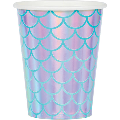 Mermaid Scale Iridescent 9oz Hot / Cold Party Cups - 8pk