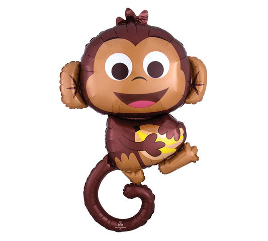 Go Wild Monkey Shape Packaged Foil Balloon - 36"