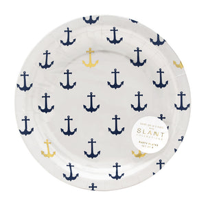 Nautical Anchor Repeat Small Paper Plates - 7"