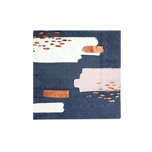 Erika Navy Abstract Cocktail Paper Napkins - 20pk