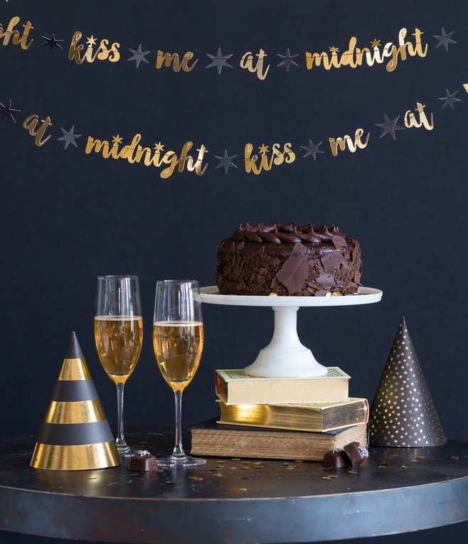 New Year's Eve Kiss Me at Midnight Banner