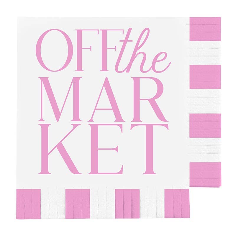 Off the Market Bridal Shower Fringe Beverage Cocktail Napkins - 16pk