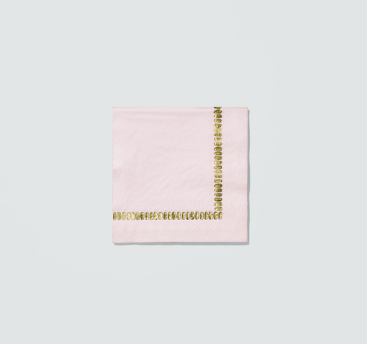 Pale Pink Brushstroke Cocktail Napkins - 25pk