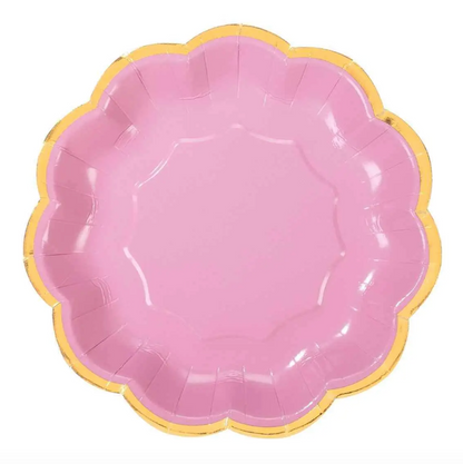 Rose Pink Assorted 7" Paper Party Plates - 12pk