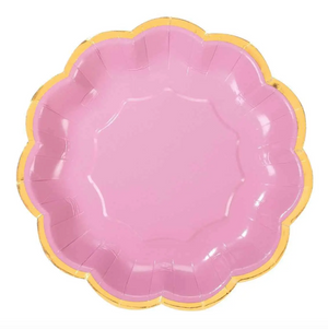 Rose Pink Party Plates - 12 Pack