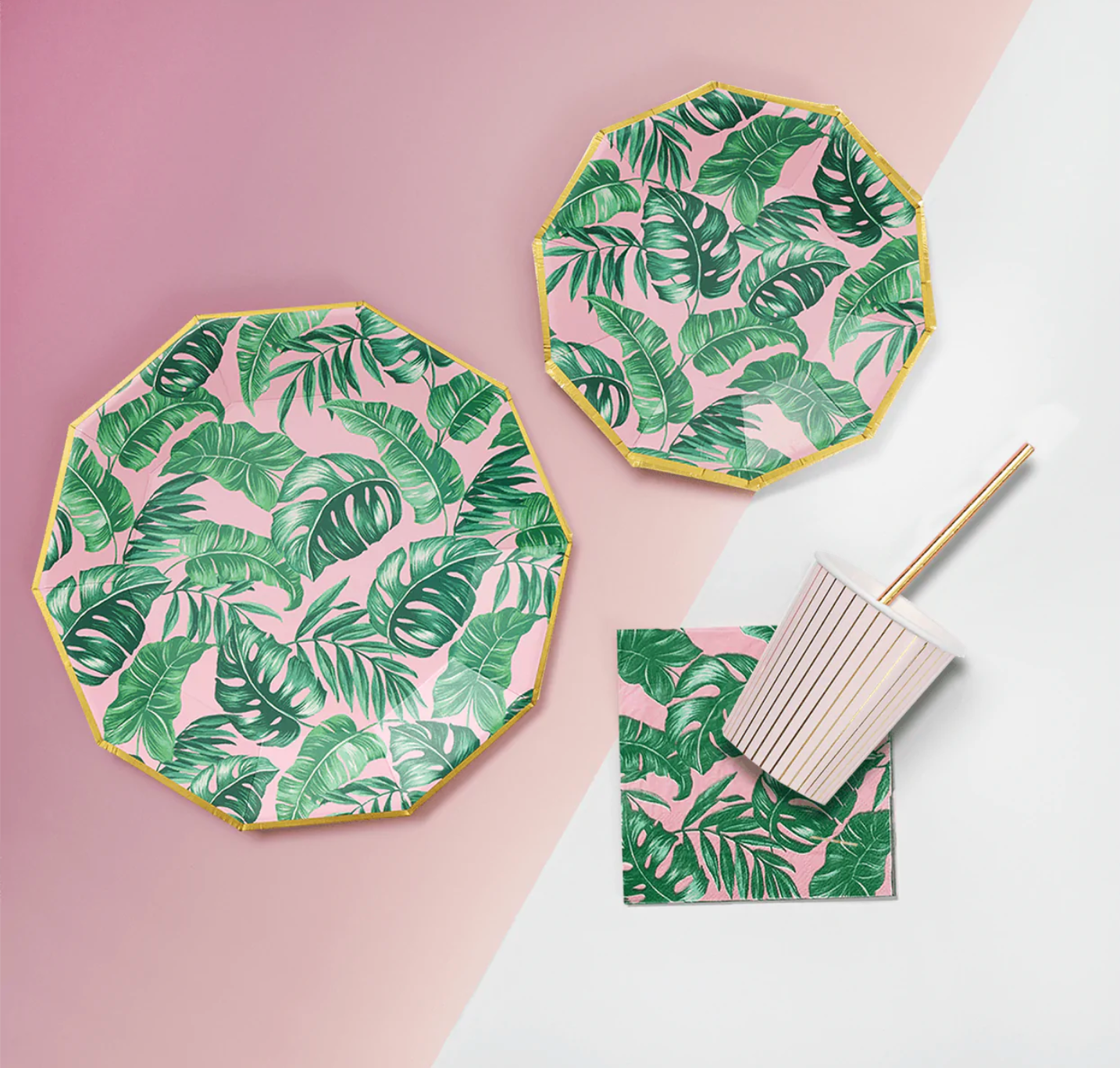 Tropical Palm Leaf Large Paper Party Plates 10 per Pack Tr s