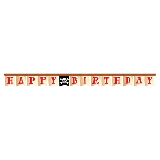 Pirate Party Jointed Happy Birthday Banner - 10ft