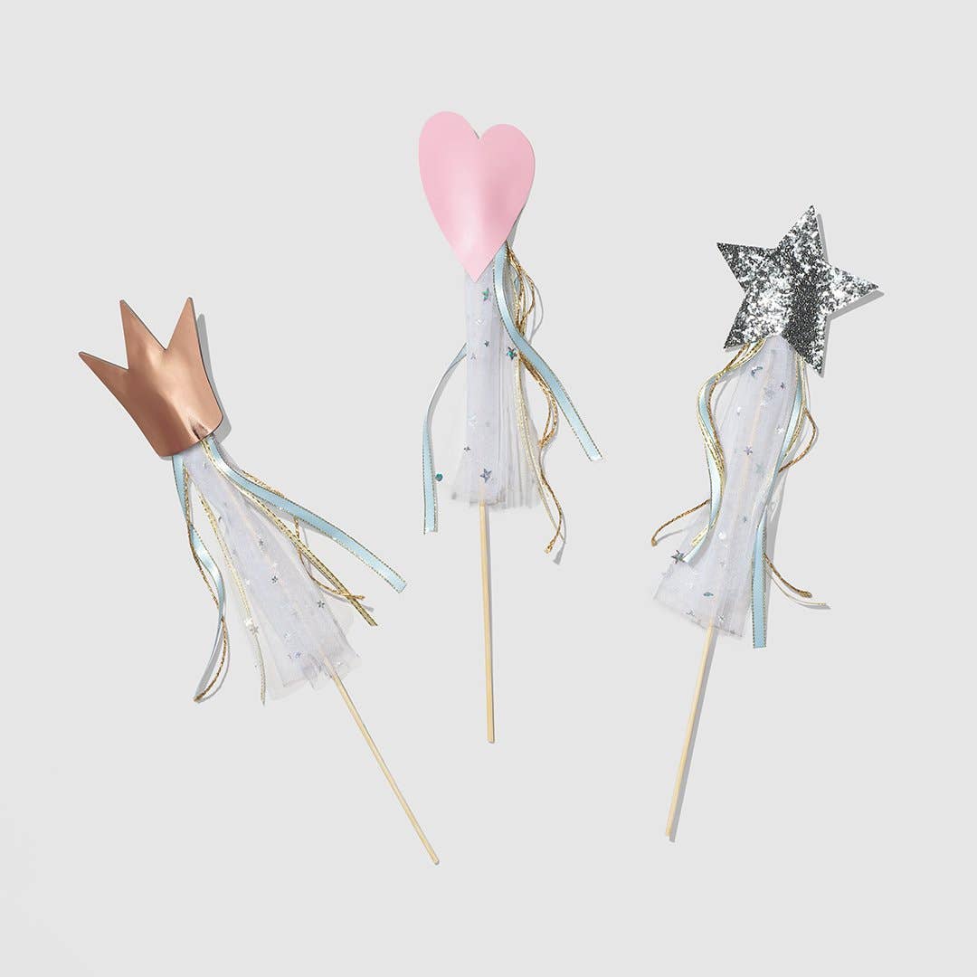 Assorted Princess Party Fairy Wands - 3pk