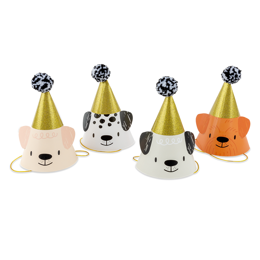 Bow Wow Dog Party Hats - 8pk