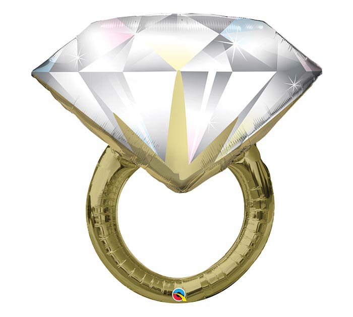 Wedding Diamond Ring Packaged Foil Balloon - 37"