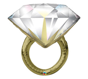 Diamond Wedding Ring Shape Packaged Foil Balloon - 37"