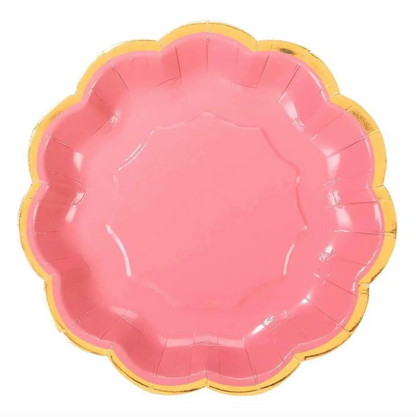 Rose Pink Assorted 7" Paper Party Plates - 12pk