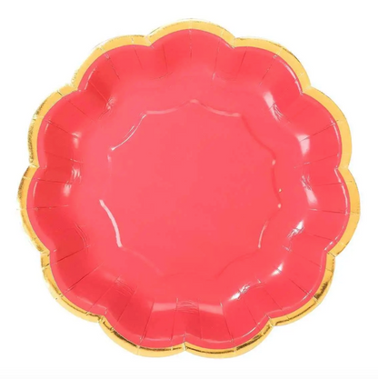 Rose Pink Assorted 7" Paper Party Plates - 12pk