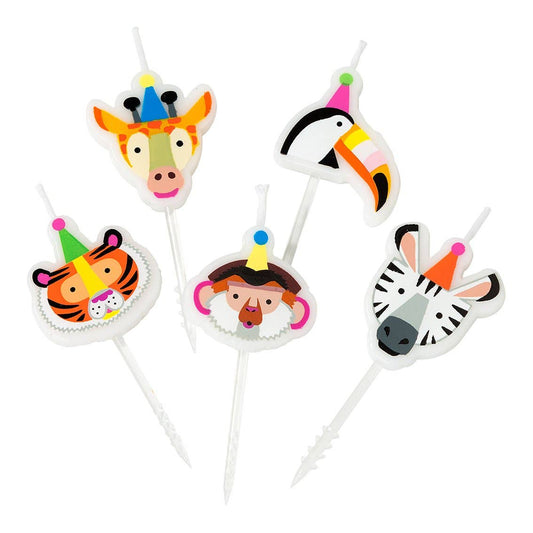 Safari Party Animal Birthday Candles - 5pk