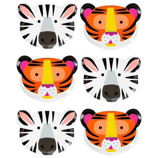 Safari Party Animal Face Paper Plates - 12pk